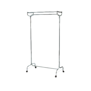 COAT RACK PORTABLE 48"W/OH SHELF 1"TUBULAR CHROME PK:1